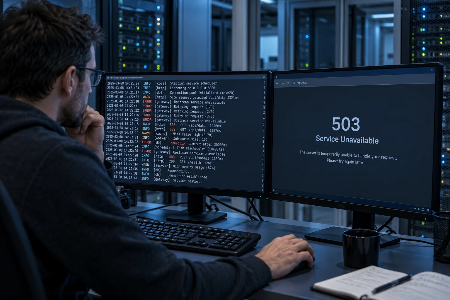 Error 503 backend fetch failed : diagnostiquer et corriger la panne